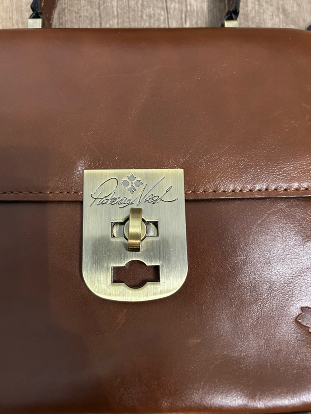 NWOT PATRICIA NASH Leather Carisbrooke Satchel With Twist Lock Closure Bag - Picture 3 of 7
